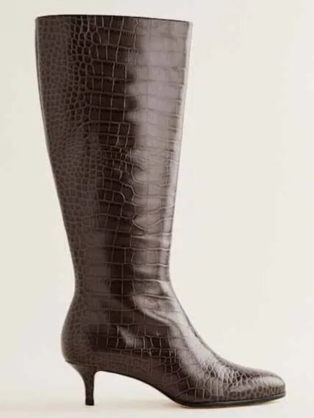 Reformation Xandra Brown Croc Knee Boots